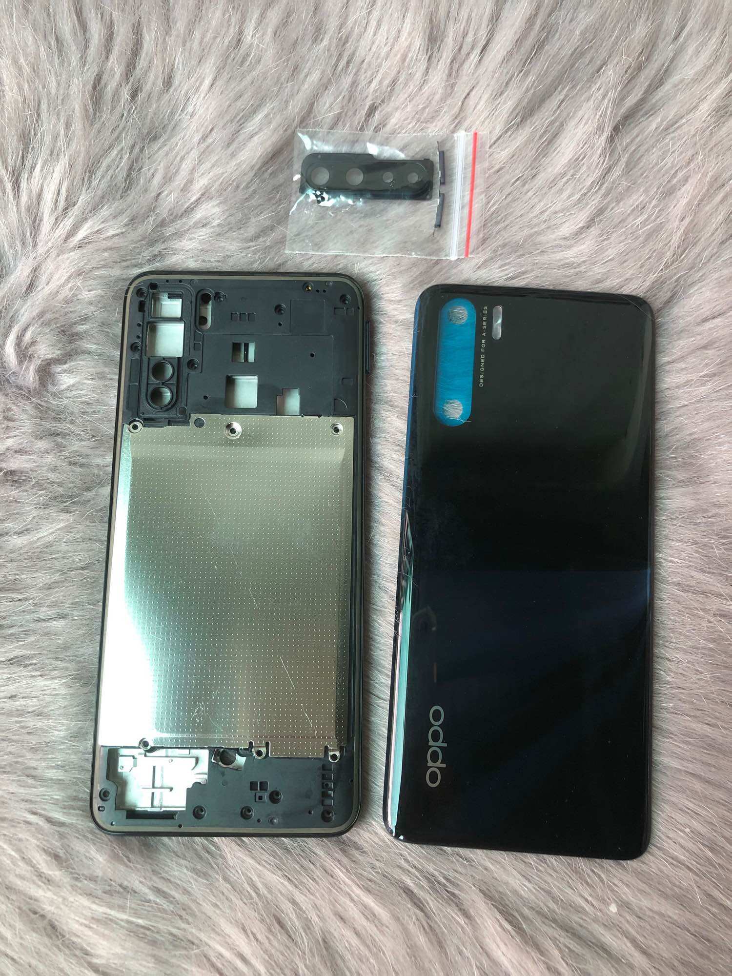 Vỏ bộ Oppo A91 new sẵn kính camera + khay sim