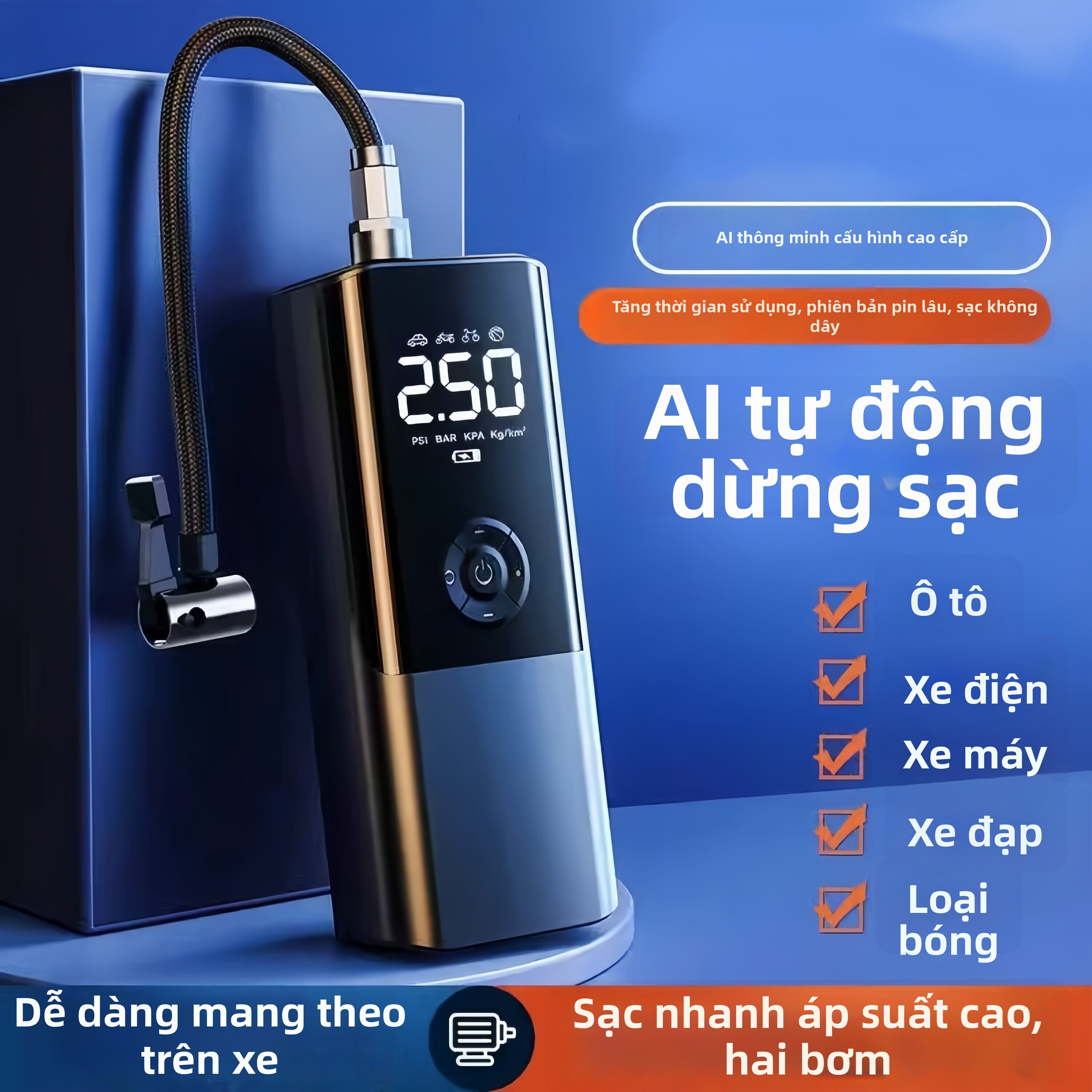 MayPal | Máy Nén Khí Không Dây Cho Ô Tô