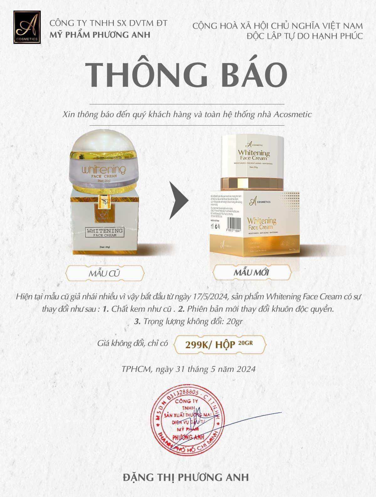 [HCM]kem face pháp A mẫu mới 20G