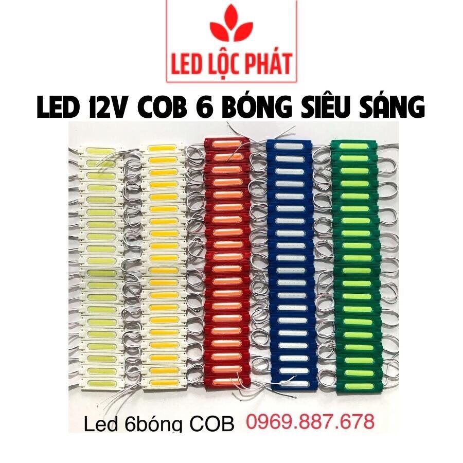 Đèn led hắt cob, led modur 6 bóng trang trí chống nước nhiều màu sắc