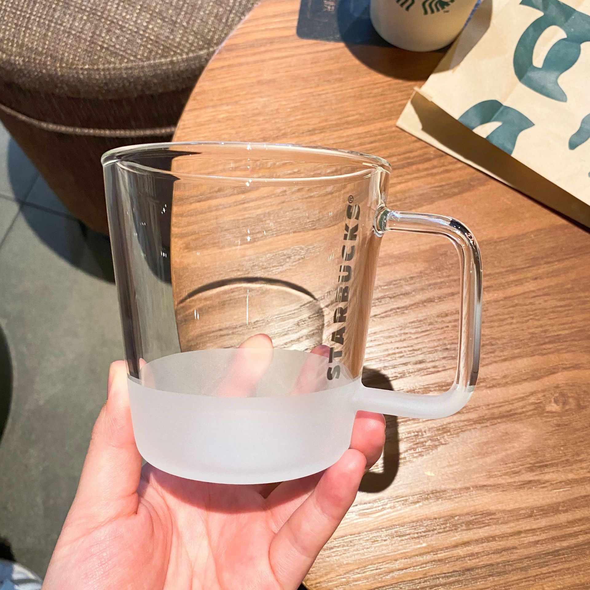 Cốc Ly Starbucks thủy tinh cường lực thuỷ tinh mờ cốc trả cốc Cà Phê Coffee cup Tall 355ml