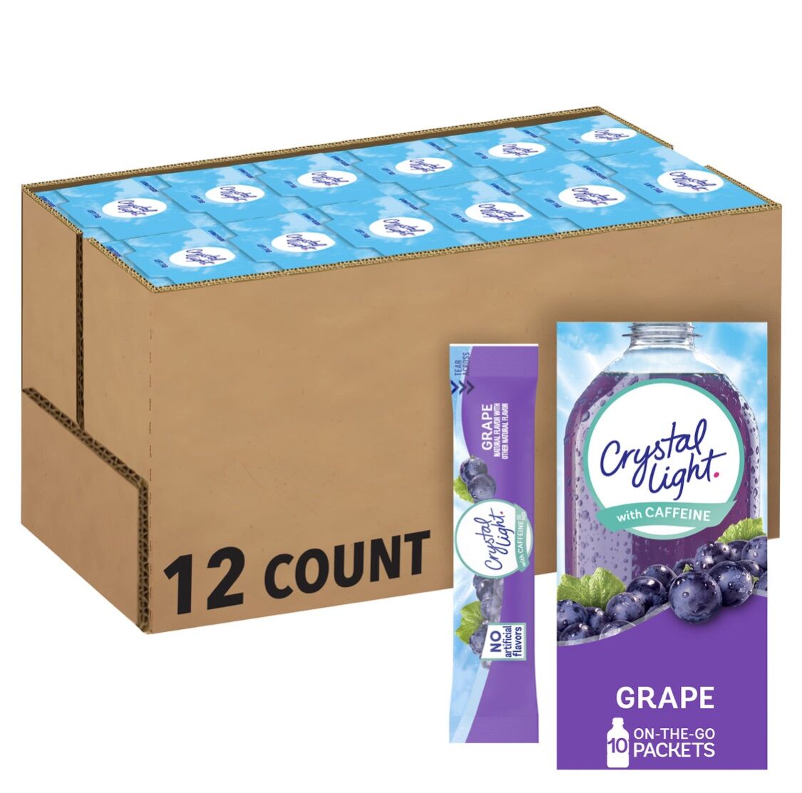 10 gói Bột pha nước trái cây Crystal Light dành cho người ăn kiêng vị Nho