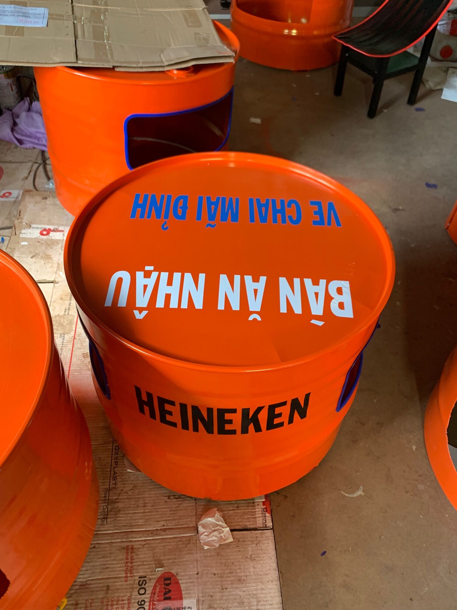 Bàn ăn thùng phuy sơn tĩnh điện tròn