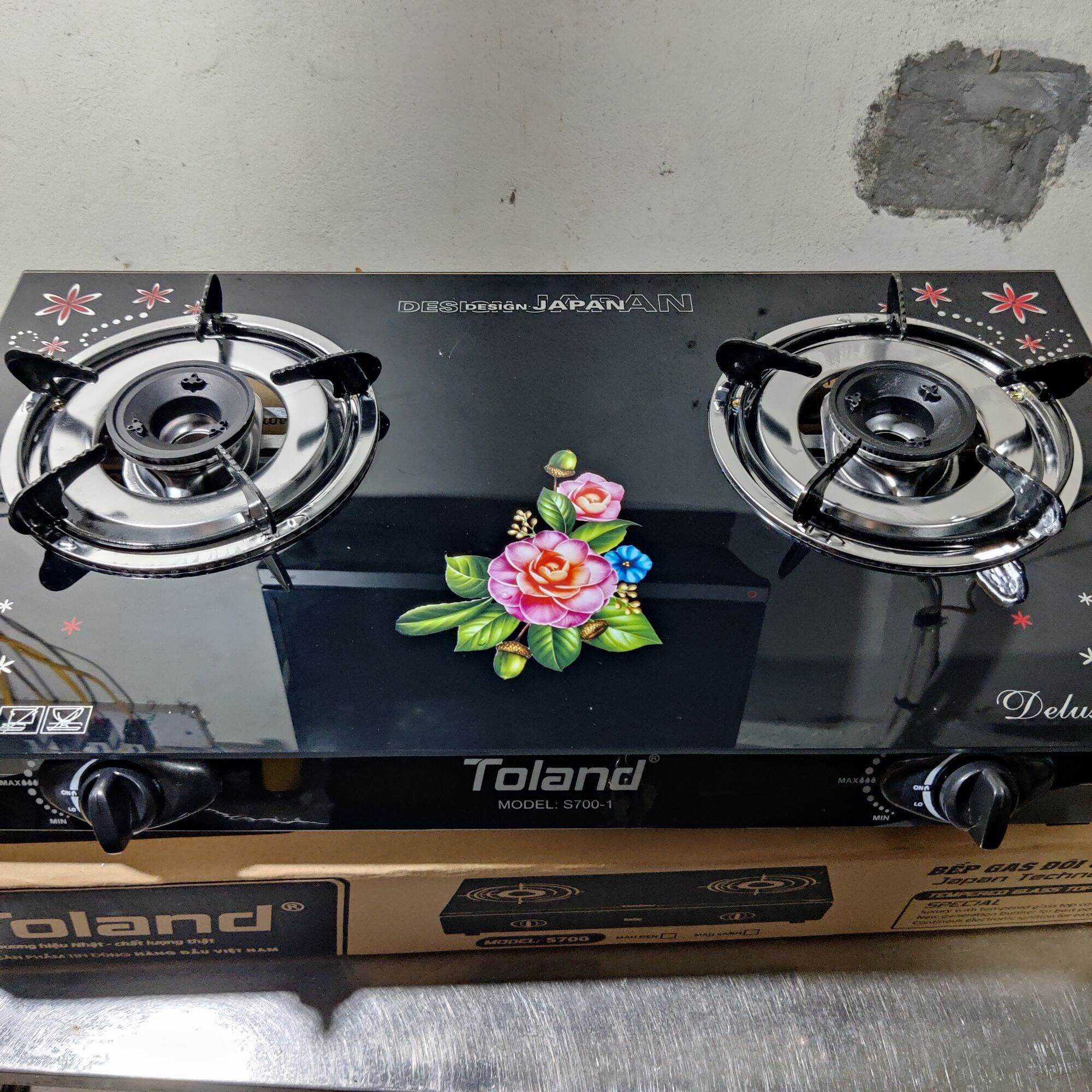 Bếp gas đôi mặt kính. tặng dây gas