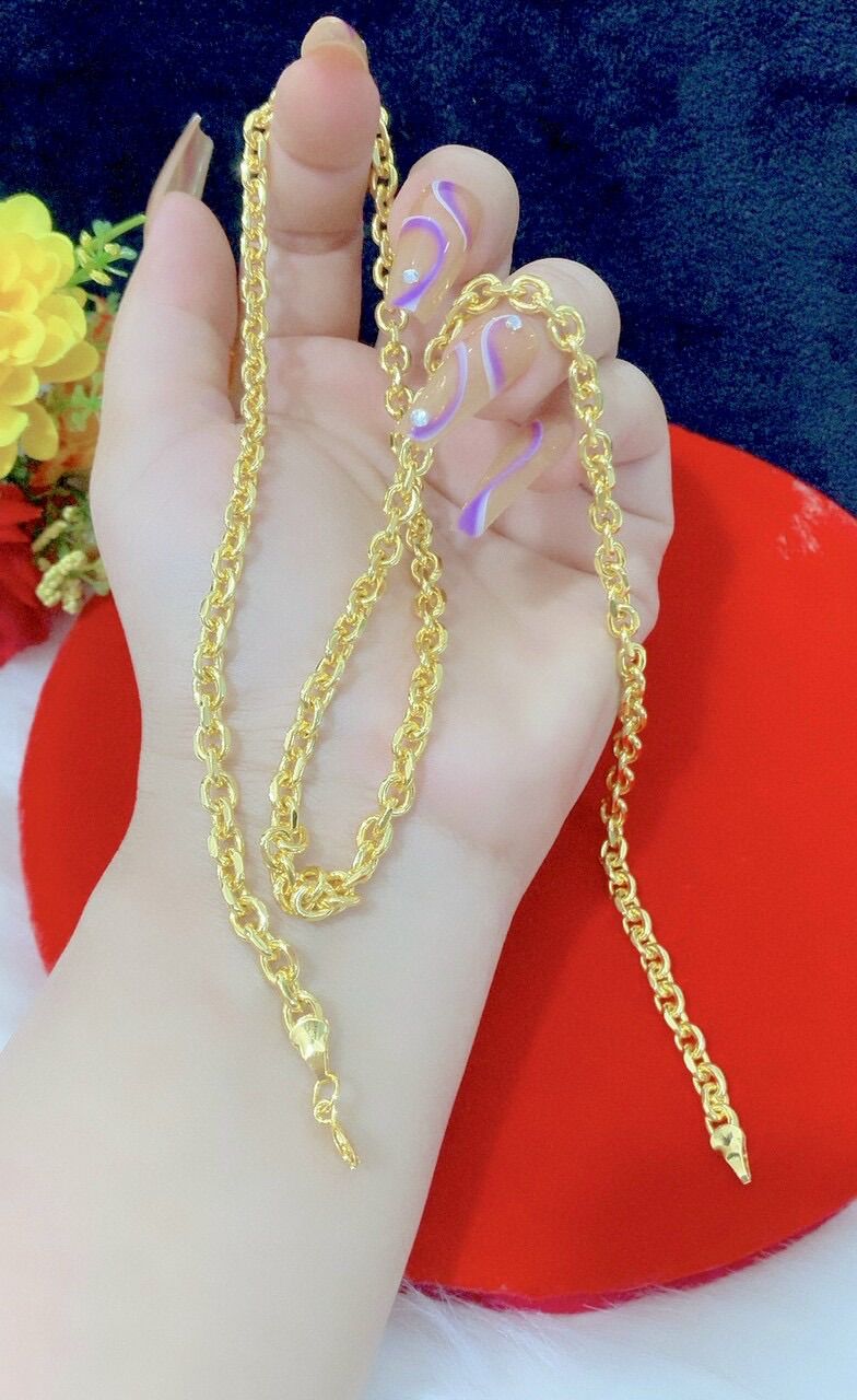 Dây chuyền nam lẫn nữ kiểu xích mạ vàng 24k cao cấp