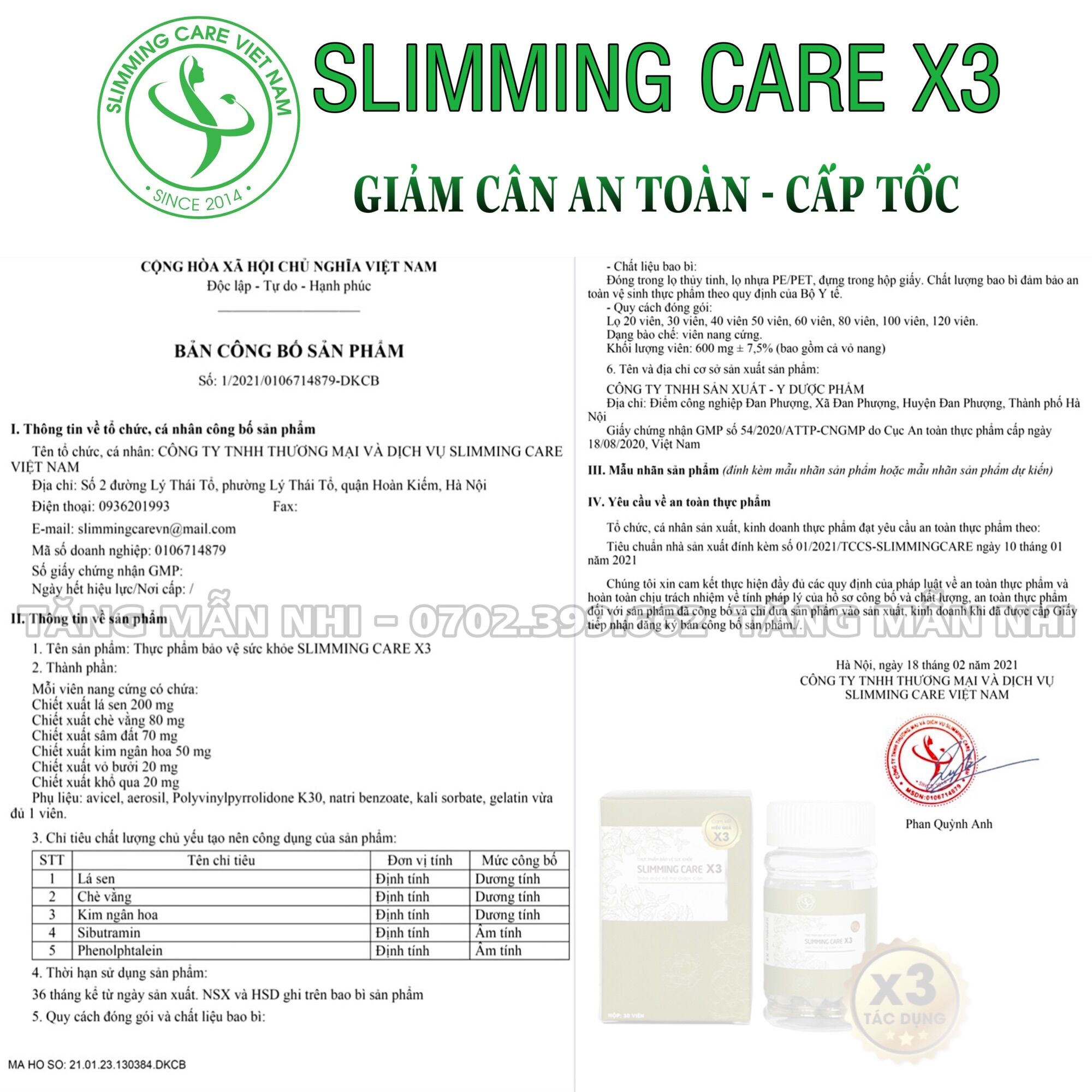 ❤️ [HÀNG CHUẨN] Thảo mộc giảm cân Slimming Care X3 ❤️