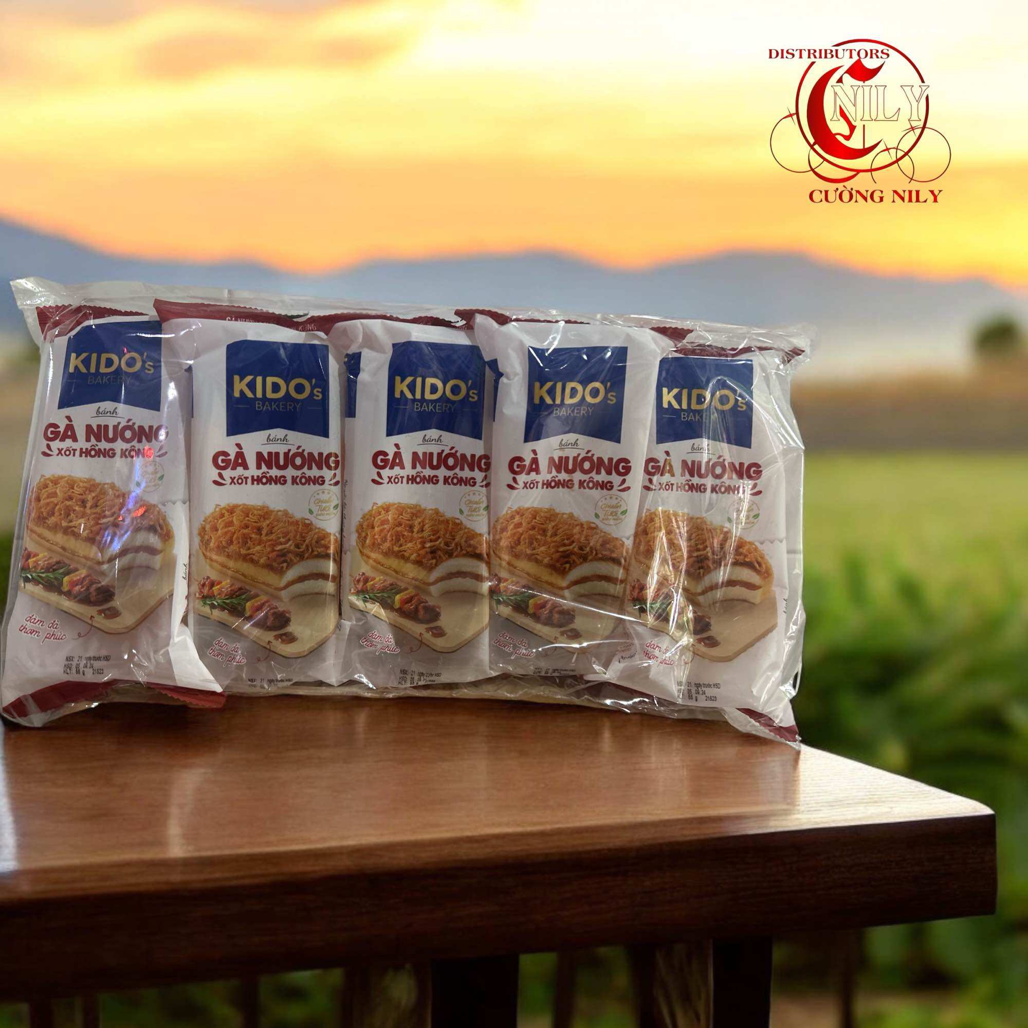 combo 5 cái bánh tươi Gà Nướng Xốt Hồng Công 55gr KiDo's