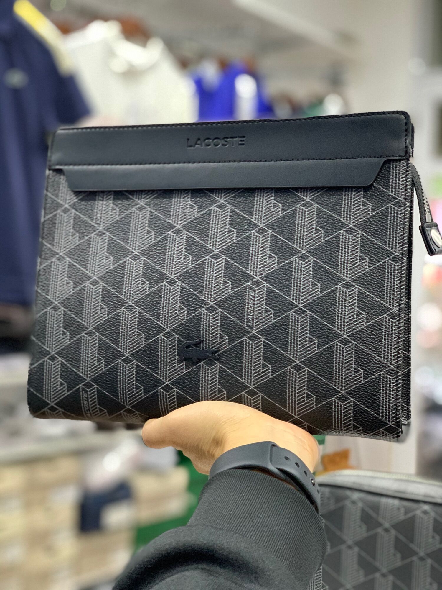 CLUTCH Nam Lacoste The Blend Monogram Canvas Toiletry Kit