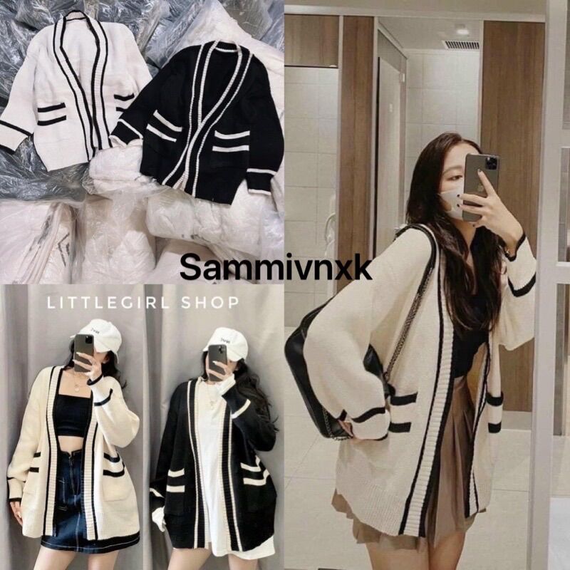 Áo len cadigan phối viền hàng Quảng Châu loại 1💥Free ship