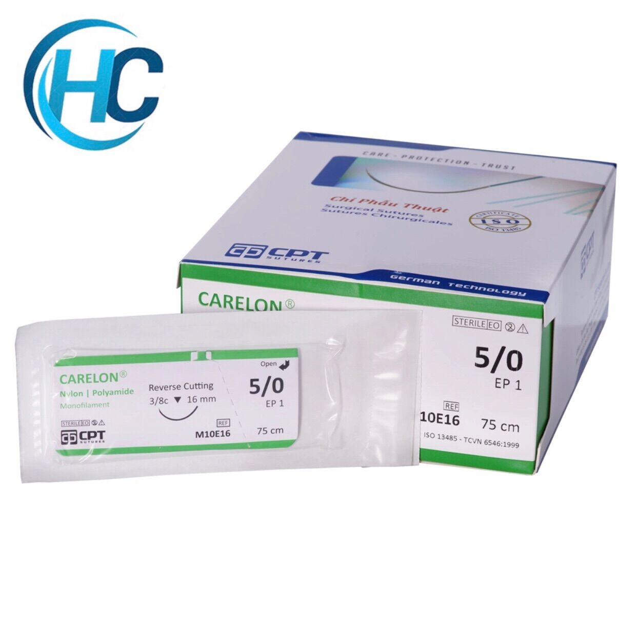 [CHÍNH HÃNG] Chỉ Phẫu Thuật Thẩm Mỹ Nhấn Mí CPT CARELON (Lẻ, tép) (2/0,3/0,4/0,5/0,6/0,7/0)