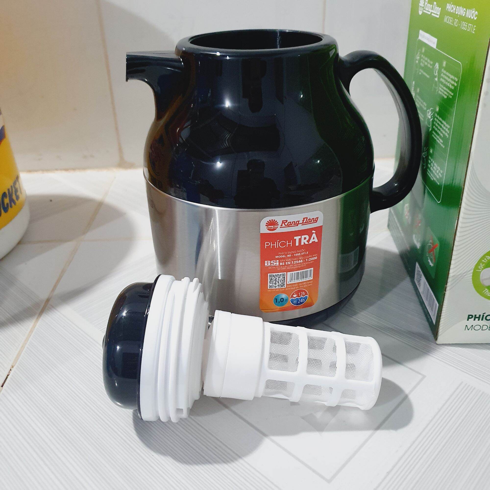 Phích Trà Rạng Đông inox, nhựa 1lit