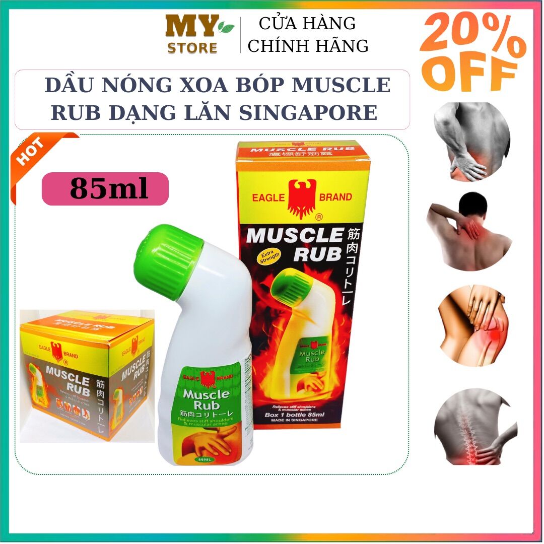 Dầu nóng xoa bóp con ó muscle rub dạng lăn singapore 85ml