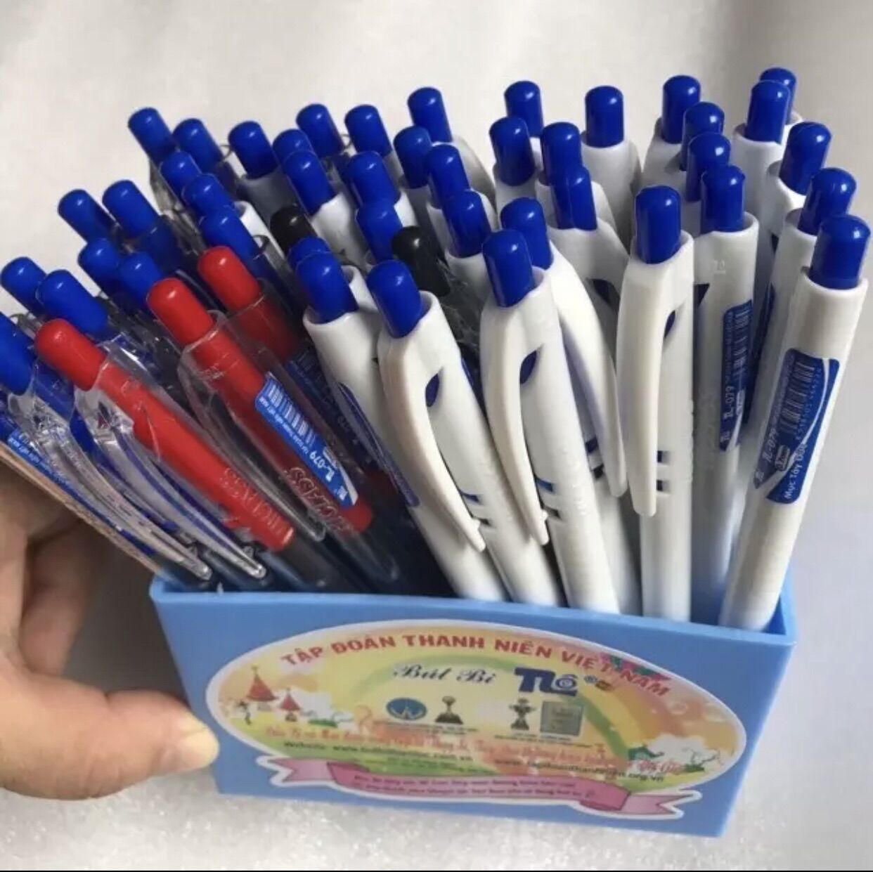 Combo 10 Cây bút Bi Xanh (79) nét nhỏ, êm, hình thật