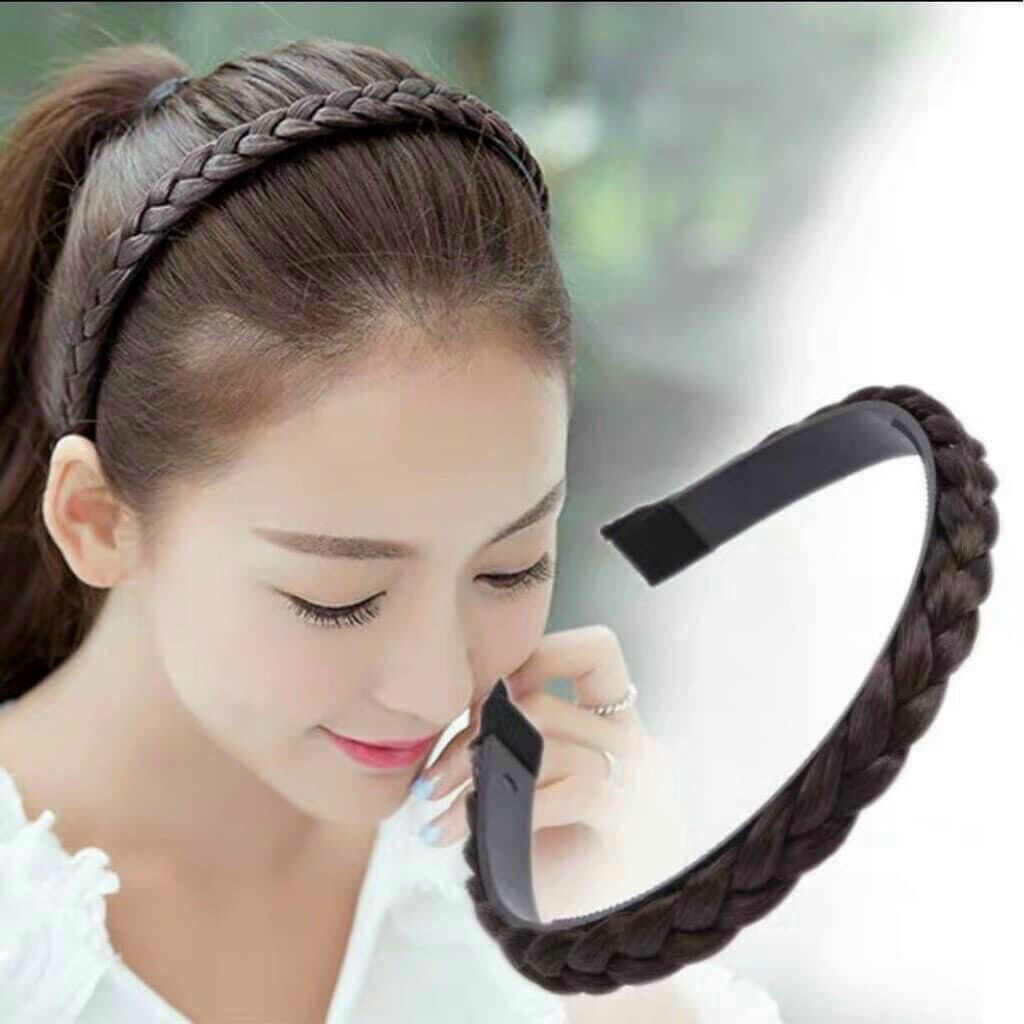 Băng đô cài tóc hoa hồng trắng phong cách Hàn