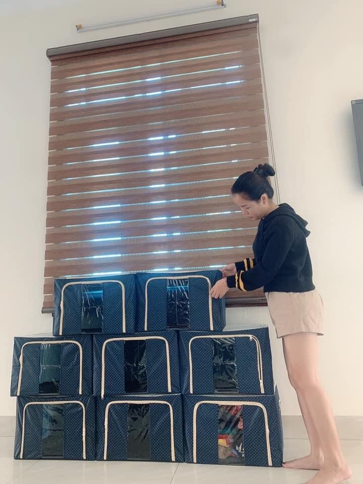 Túi vải đựng chăn màn, quần áo khung thép xếp gọn. Túi đựng chăn màn quần áo khung thép