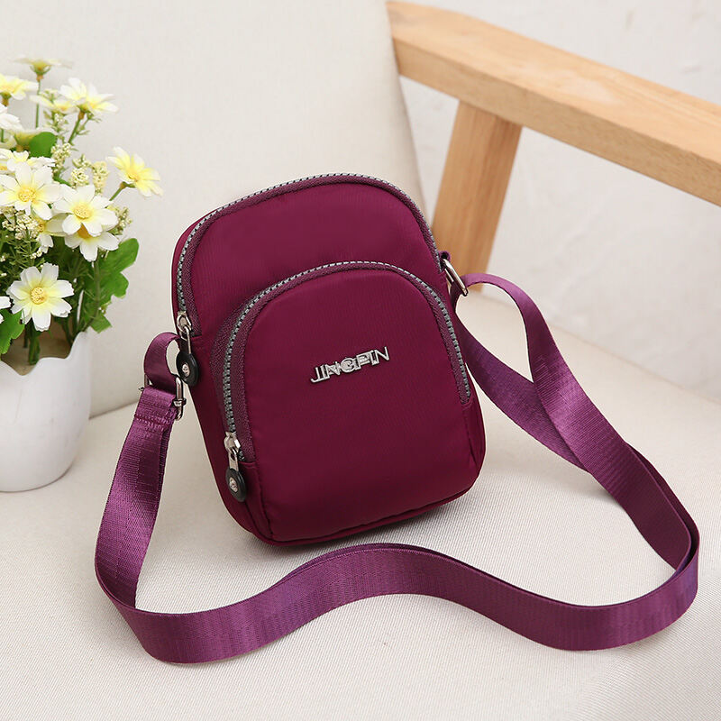 Túi Đeo Chéo Mini Cầm Tay Dành Cho Nữ Túi Đựng Điện Thoại Di Động Mùa Hè Ví Vải Túi Xách Nữ Nhỏ Thoải Mái Vải Oxford Khóa Kéo Đóng Cửa