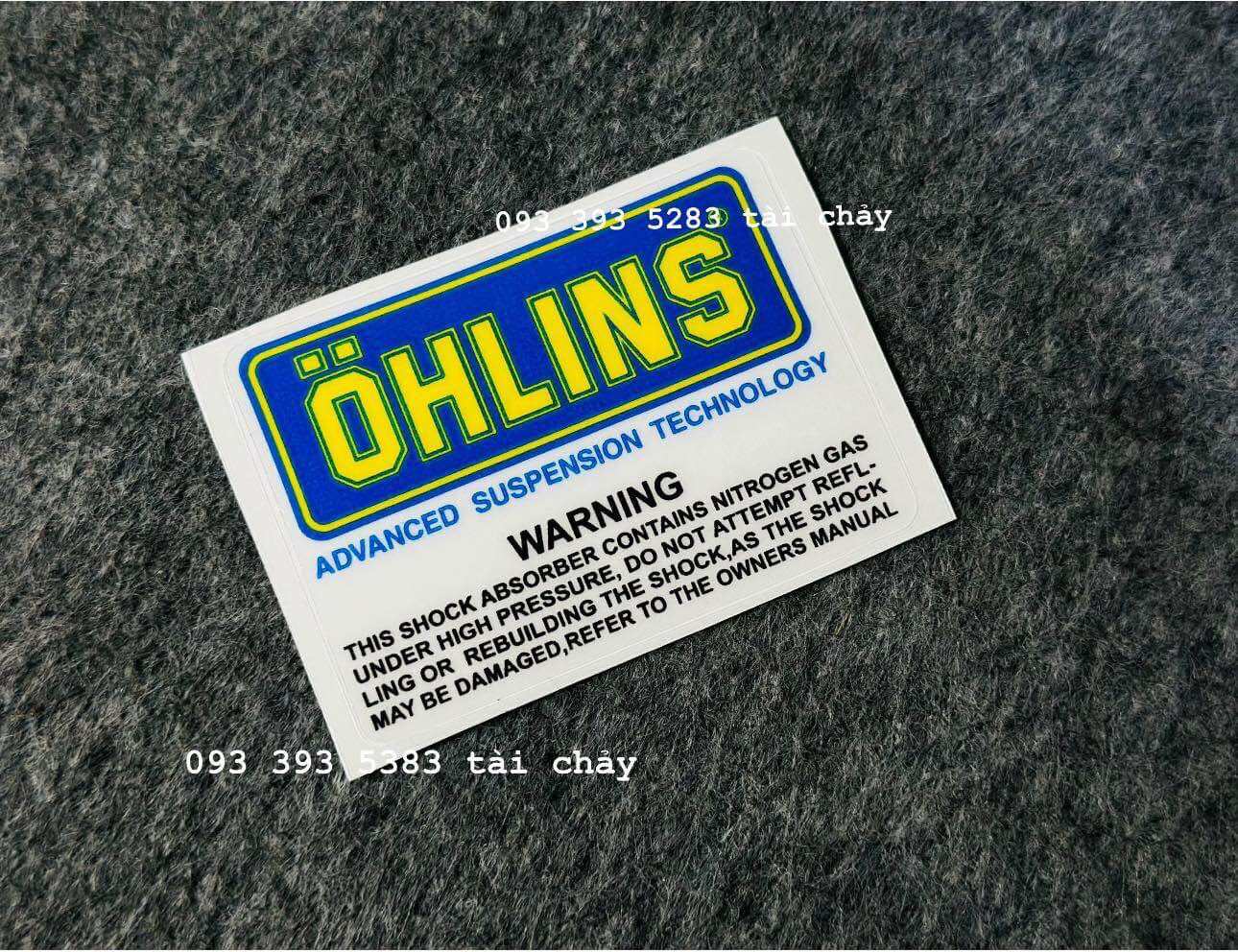 [ 1 BỘ 2 MIẾNG ] TEM OHLINS TRONG SUỐT DÁN BÌNH DẦU VÀ NHIỀU VI TRÍ KHÁC