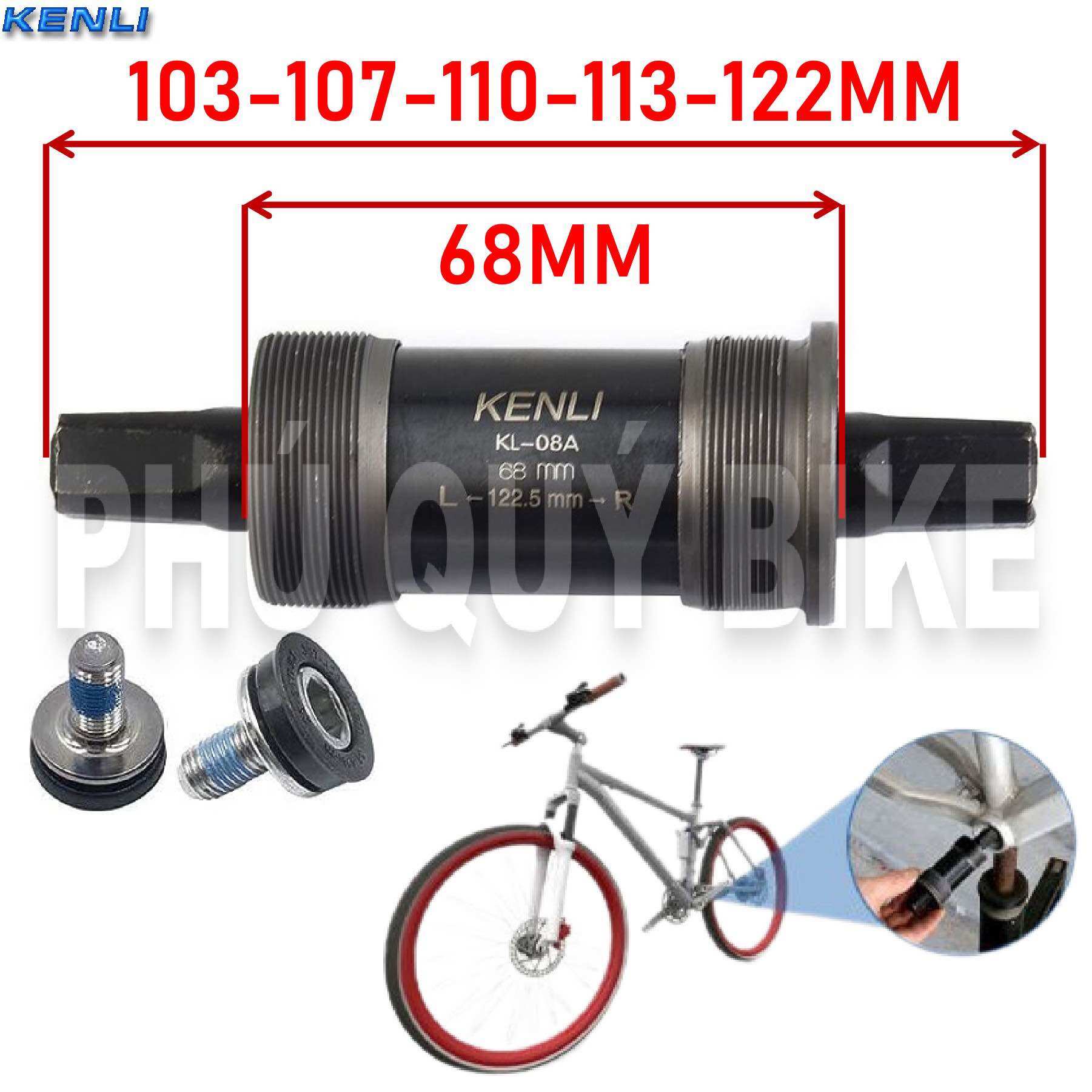 Trục giữa xe đạp vòng bi bạc đạn kenli - cốt giữa kenli bạc đạn cốt vuông