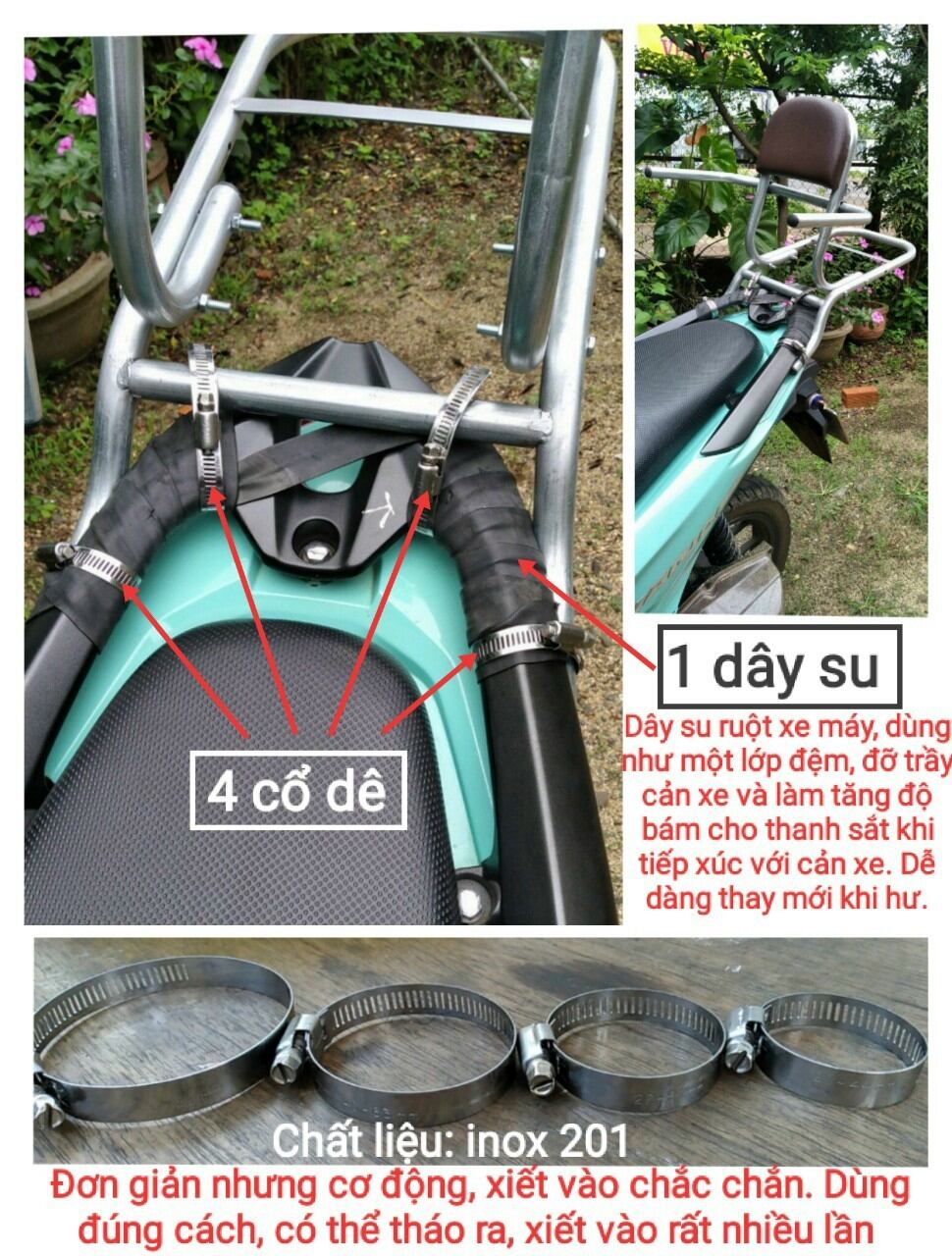 BAGA PHƯỢT lắp cho xe SONIC (tặng kèm xốp bọc gác tay)khi mua trọn bộ có gác tay