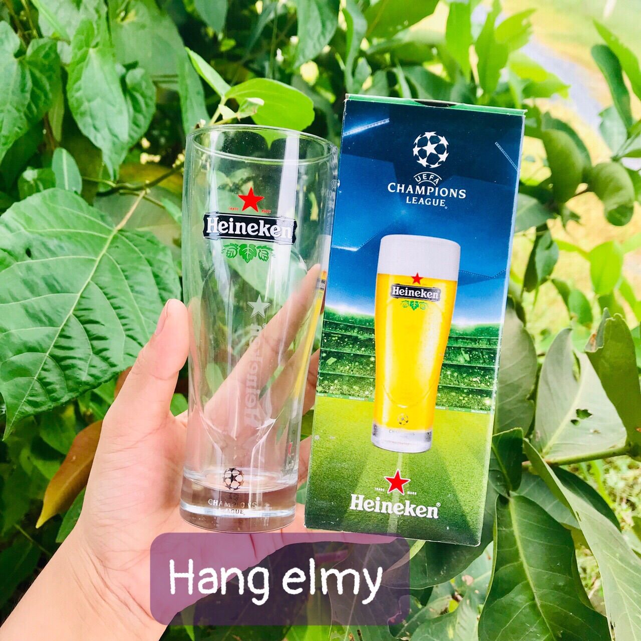 (Bao đẹp) Ly thủy tinh / Ly bia Heineken dày dặn, cầm chắc tay kèm hình thật