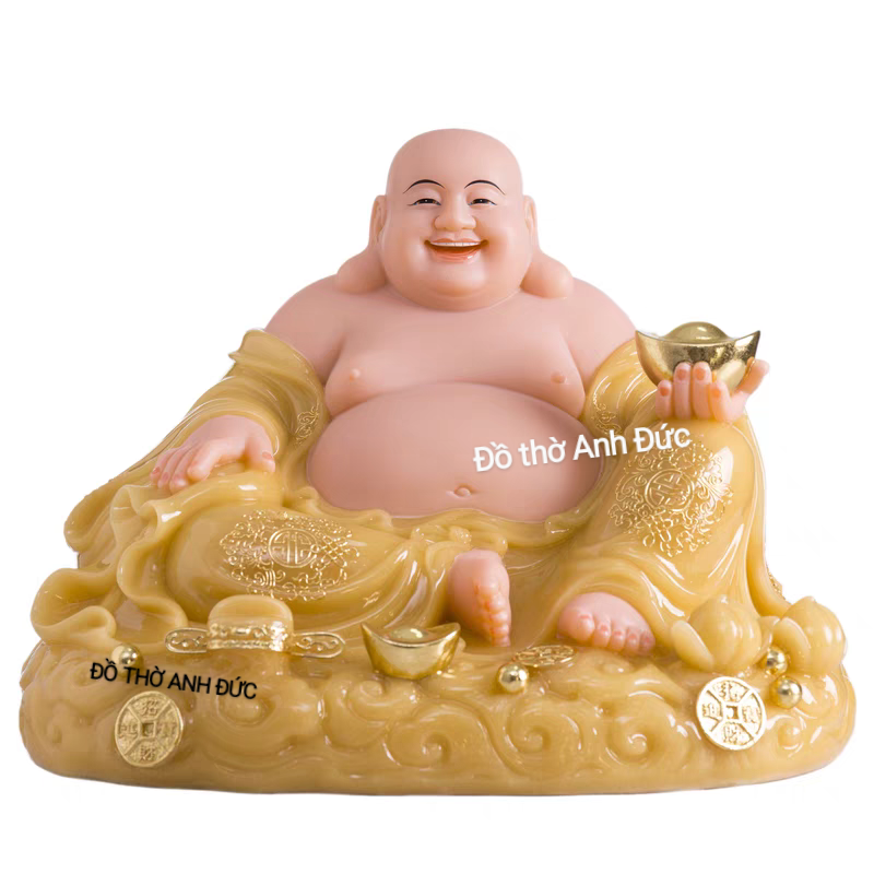 Tượng phật di lặc bột đá việt nam để trên bàn thờ thần tài thổ địa cao 23cm