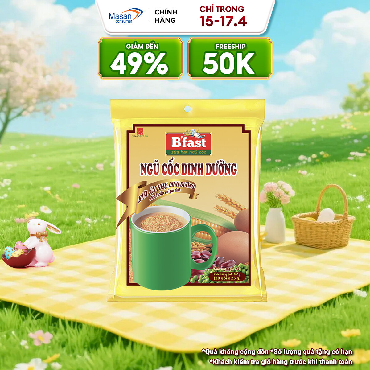 Sữa Hạt Ngũ Cốc B'Fast - Túi 20 Gói x 25g