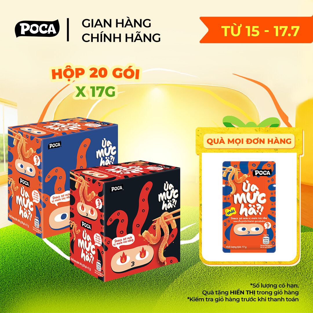 Snack Sợi Nưa Konjac Ủa Mực Hả? 17G Vị Mala Cay Nhẹ/Mala Cay Nồng (17G x 20 Gói)