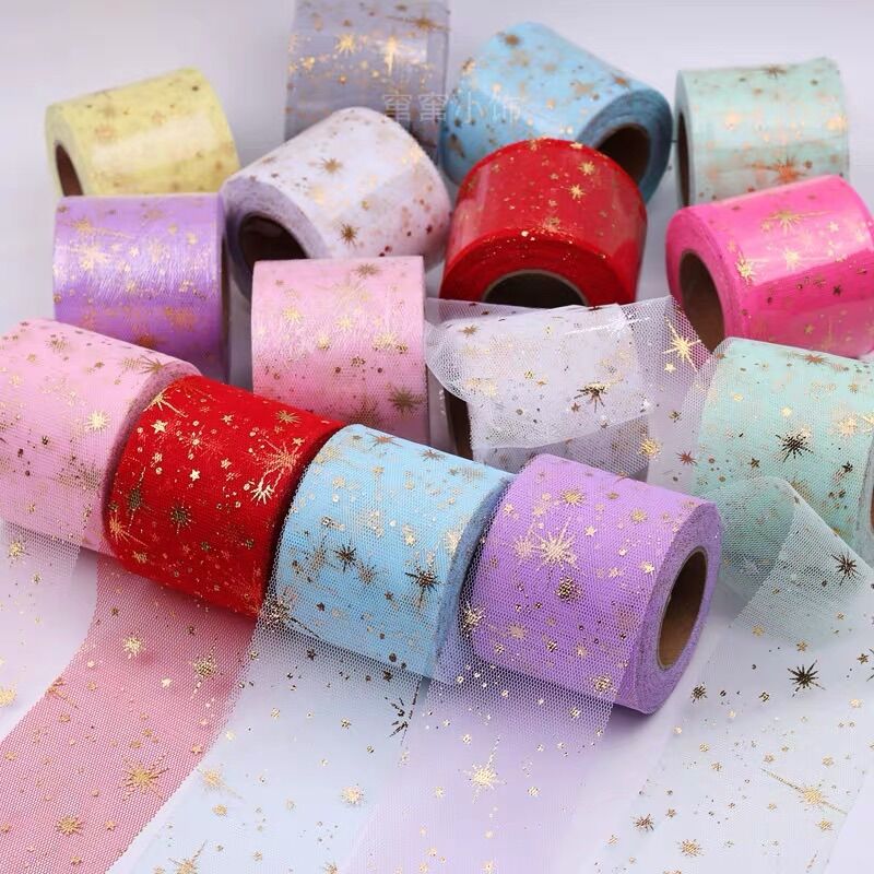 Cuộn 3m ruy băng voan lưới sao băng