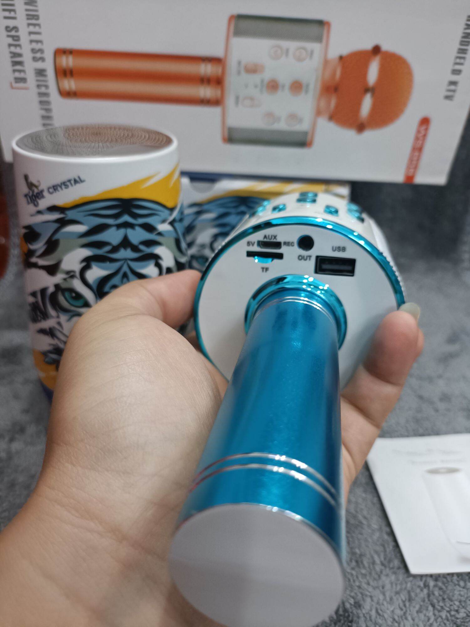 combo loa tiger kèm mic karaoke bluetooth