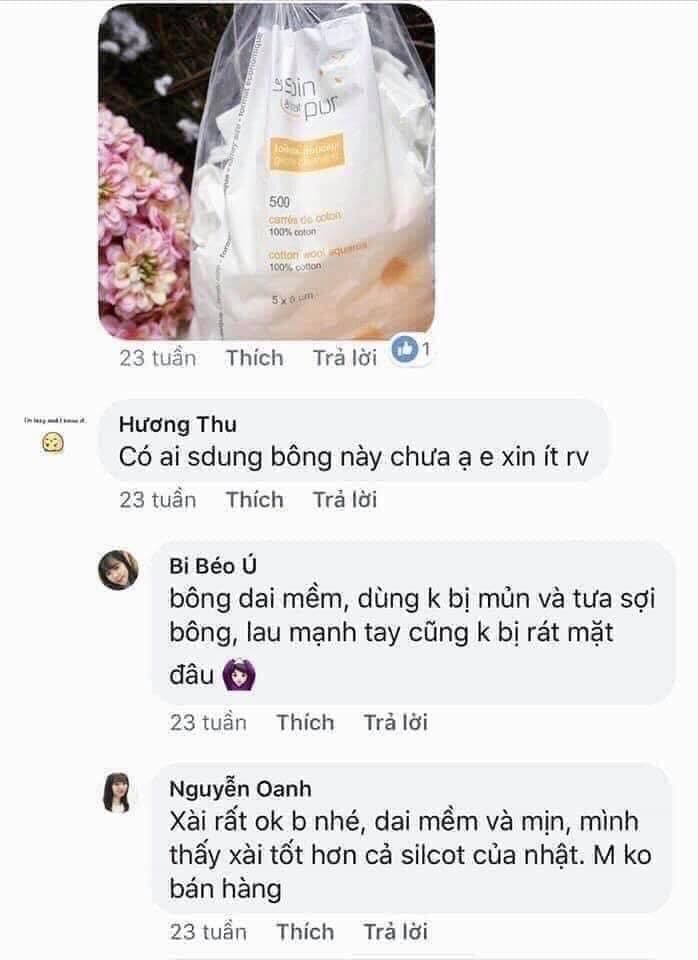 Bông tẩy trang tetra Pháp 600miếng