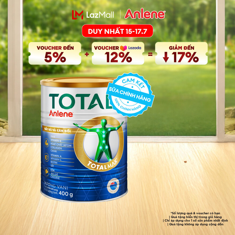 [Voucher giảm đến 26%]Sữa Bột Bổ Sung Dinh Dưỡng Anlene Total 10 Lon 400G