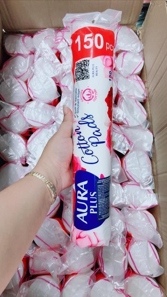 Bịch bông tẩy trang Aura 150 miếng