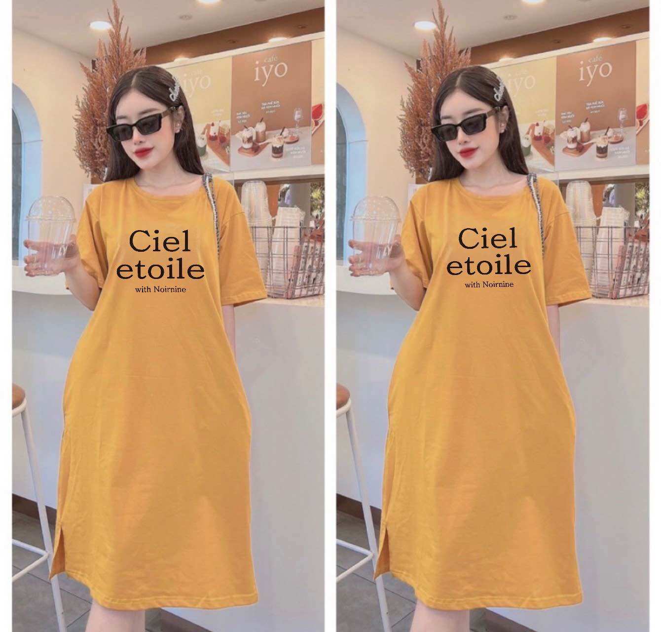 Đầm cotton dáng suông from rộng