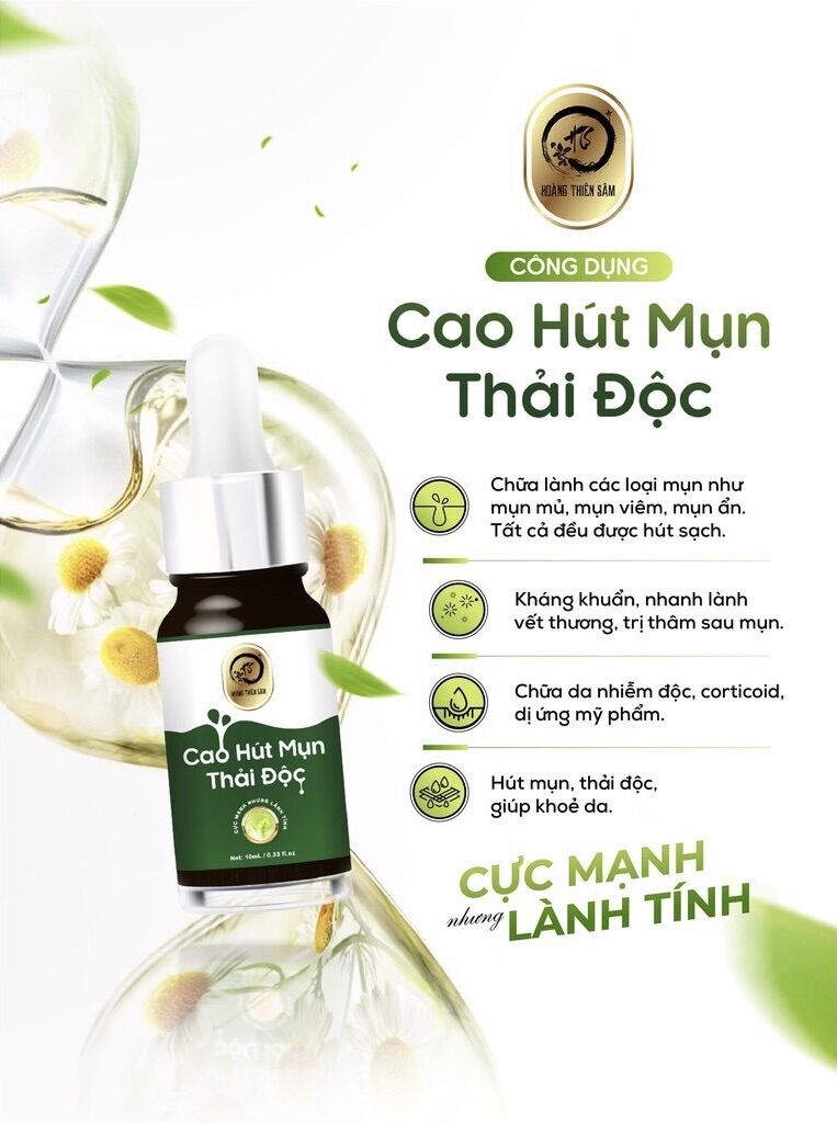 Cao hút mụn thải độc hoàng thiên sâm - hỗ trợ rút ngắn liệu trình, cải thiện mụn, thâm, sẹo rỗ, nám, tàn nhang
