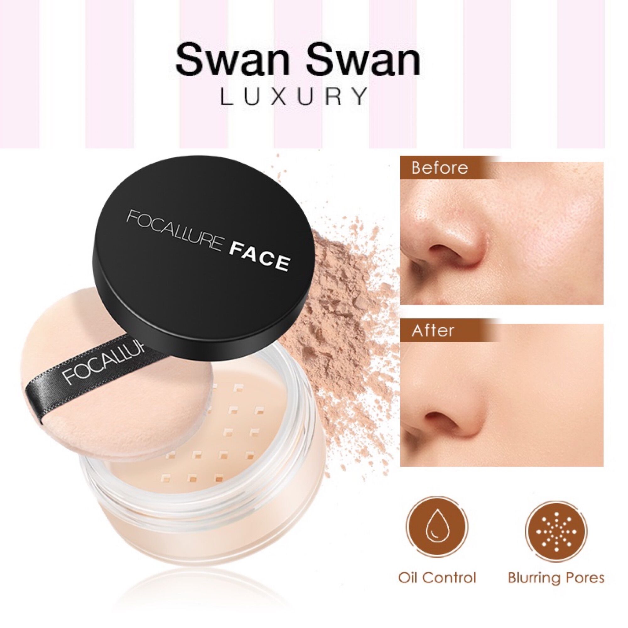 Phấn Phủ Focallure Trắng Da Kiềm Dầu 7g
