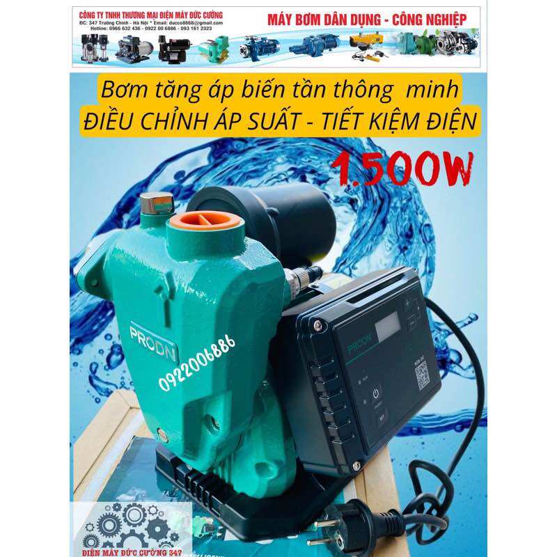 Bơm tăng áp biến tần prodn 1wzb 0.3kw - 1.5kw - bh 24 tháng