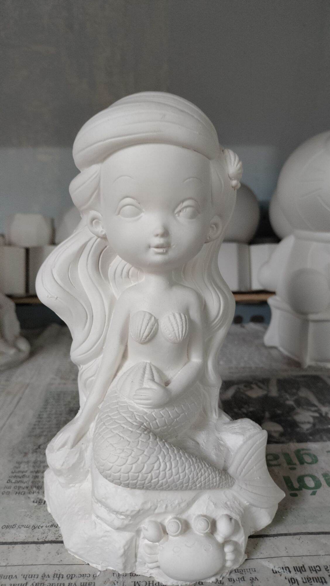 Tượng tô màu nàng tiên cá size 16cm đến 19cm