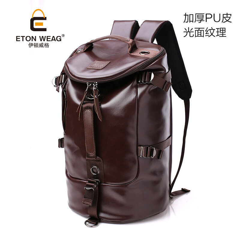 New Backpack Men's Korean-Style Outdoor Travel Backpack Canvas Men's Casual Large Capacity Bucket Bag Student Schoolbag
