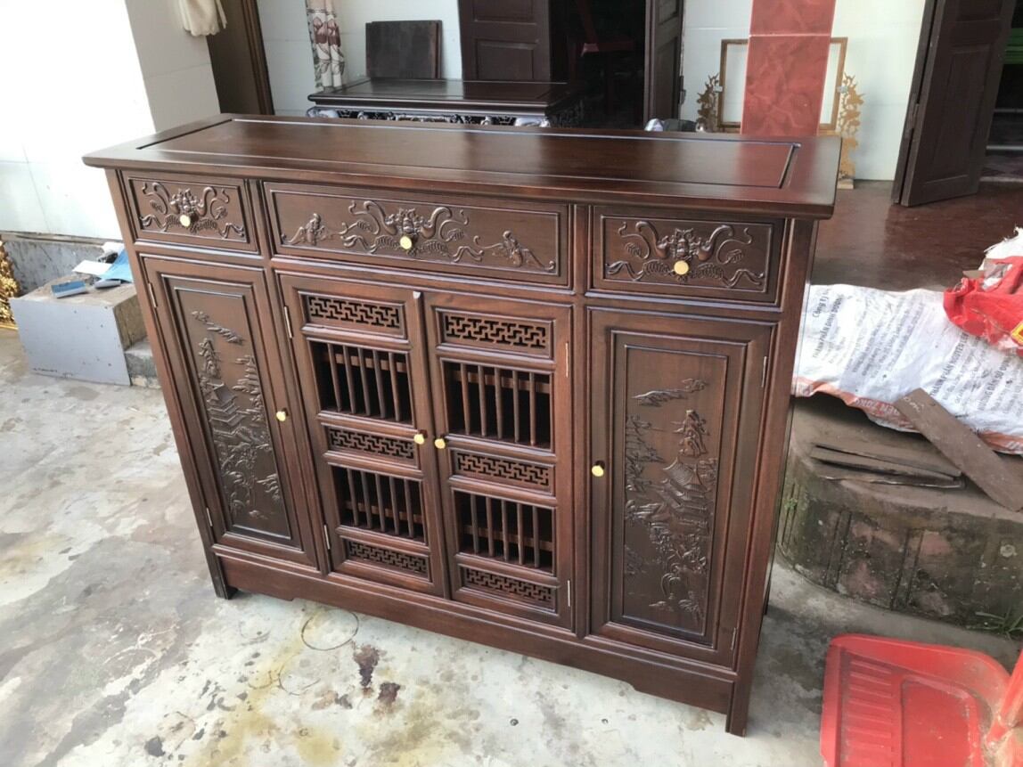 Tủ đựng giày dép gỗ gụ 117x37 cao 97cm
