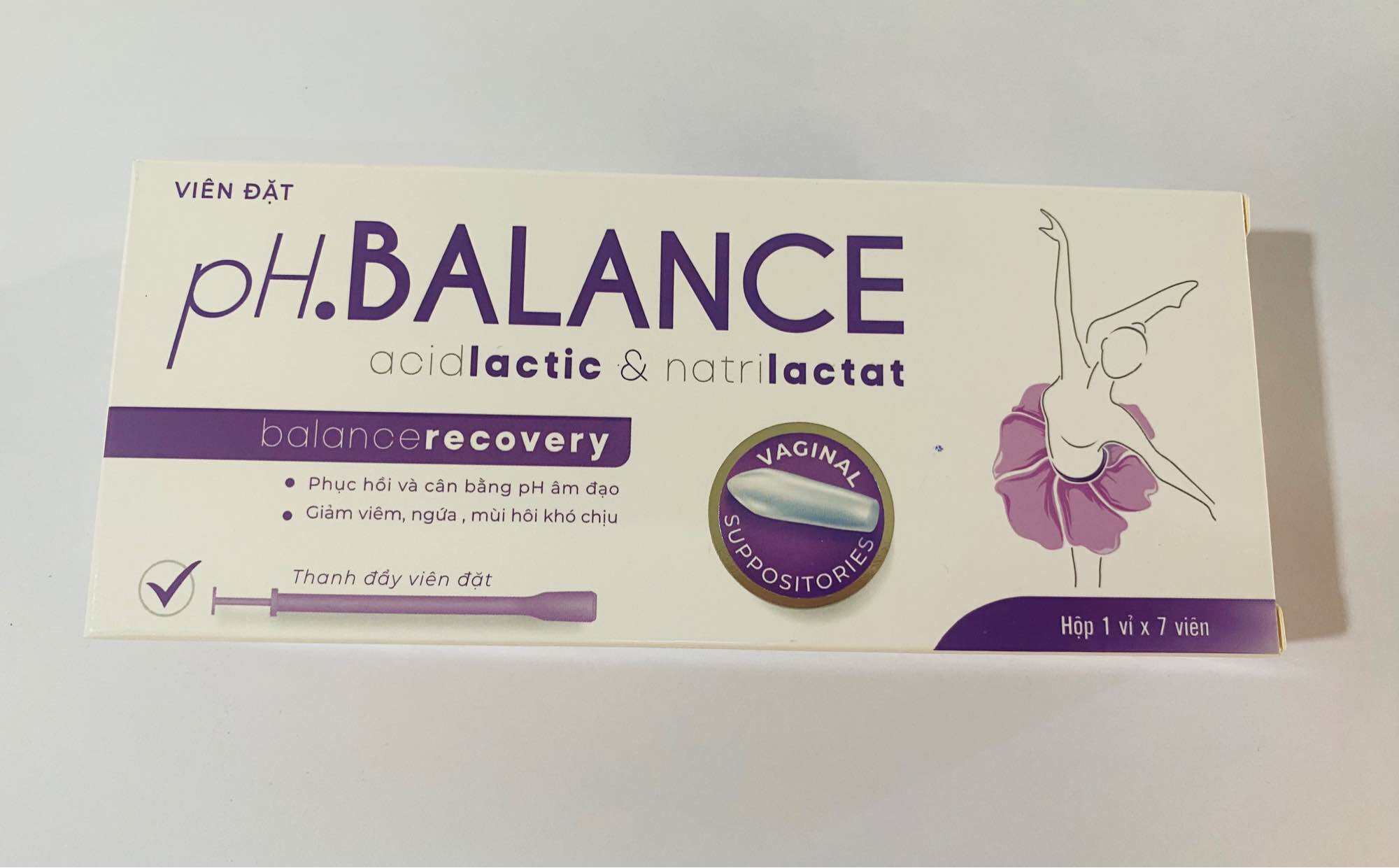Viên đặt phụ khoa cân bằng PH cho vùng kín PH.BALANCE giảm viêm ngứa mùi hôi khó chịu hộp7 viên