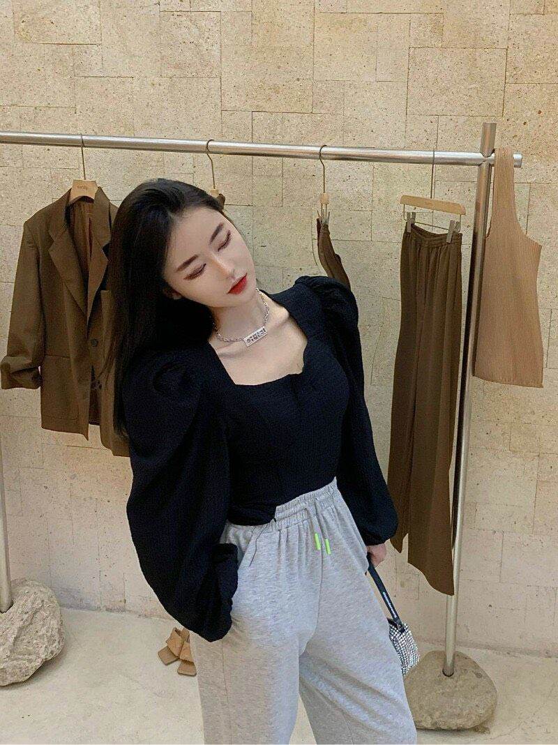 Áo kiểu sang chảnh cúp ngực tay phồng m5