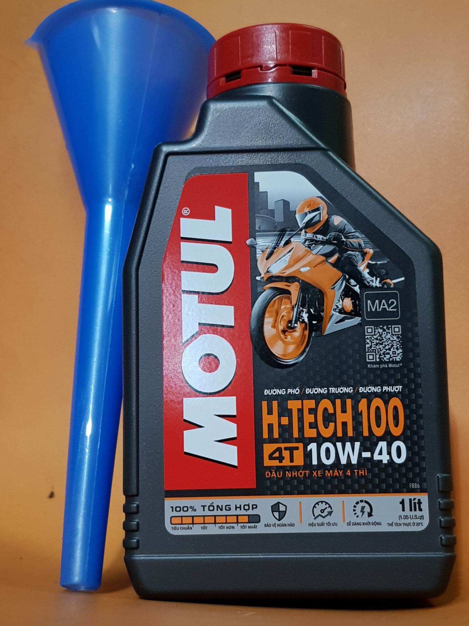 [Tặng phễu nhớt] Nhớt Motul H-tech 100 4T 10W40, nhớt cao cấp motul h-tech tặng phễu nhớt--