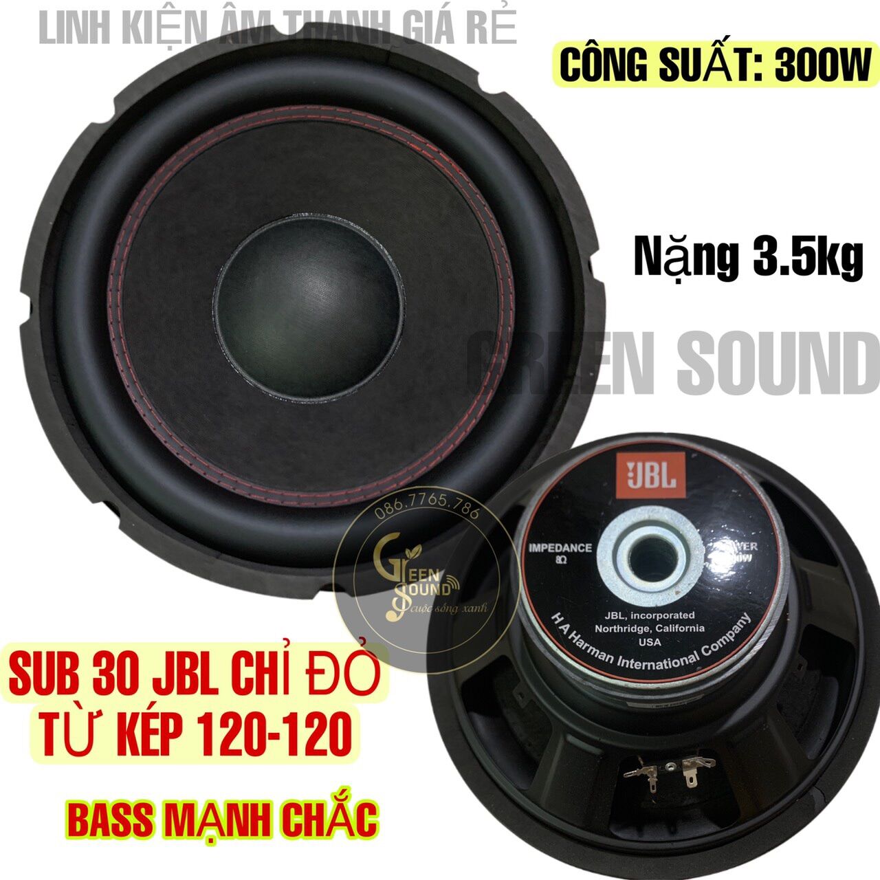 Loa sub 30 jbl từ kép chỉ đỏ loa sub siêu trầm coil 51 - giá 1 chiếc