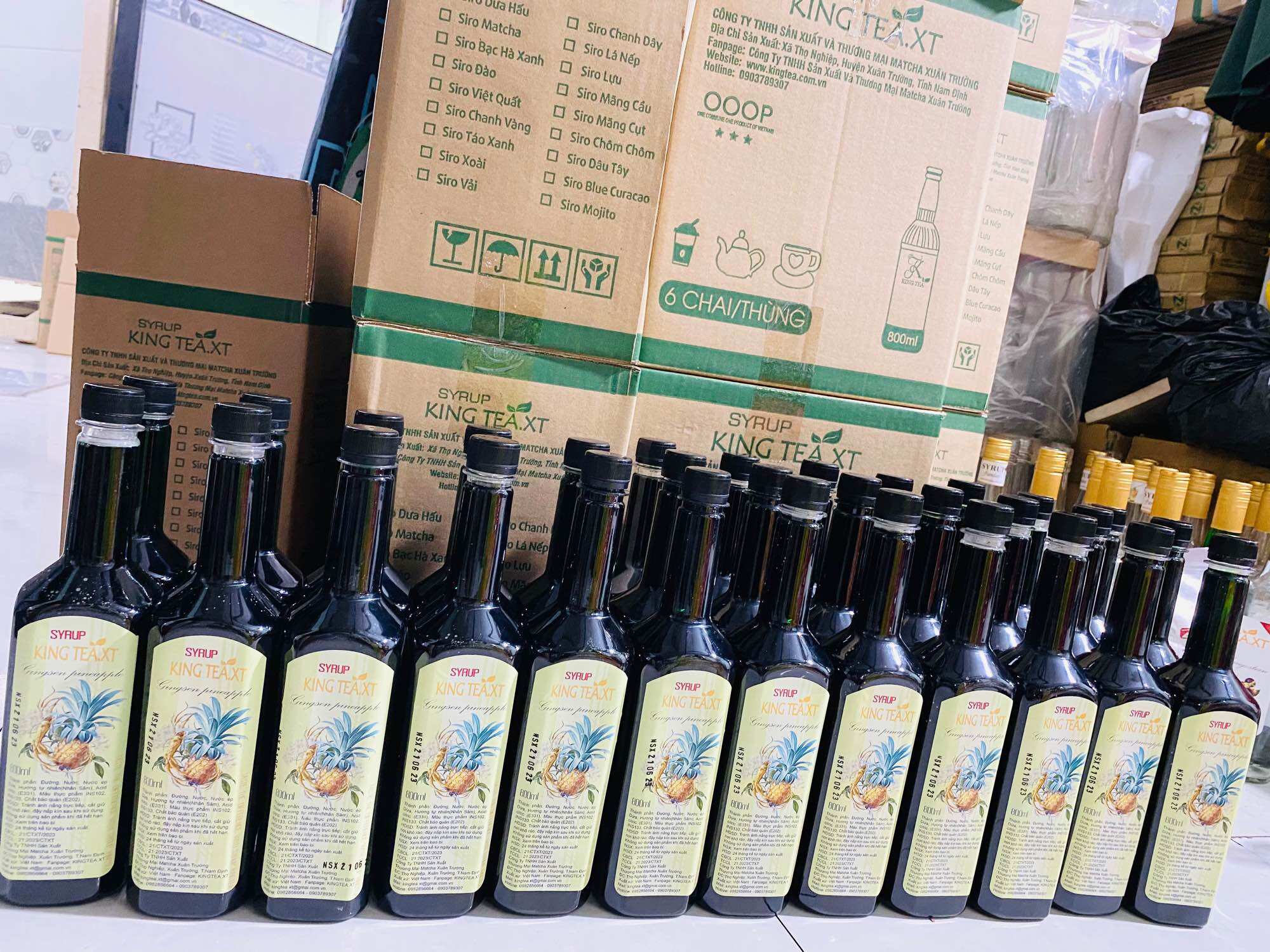 Siro Sâm Dứa King Tea Chai Nhựa 800ml