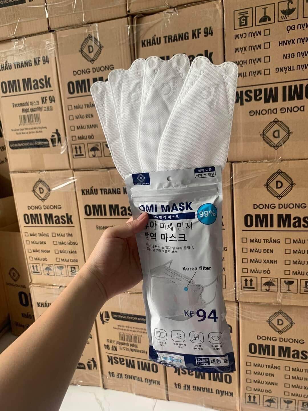 COMBO KHẨU TRANG Y TẾ 4D ,  OMI MASK KF94 ( 10 GÓI 100 CÁI)