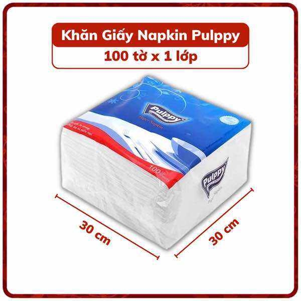 KHĂN GIẤY VUÔNG NAPKIN PULPPY (100 TỜ)