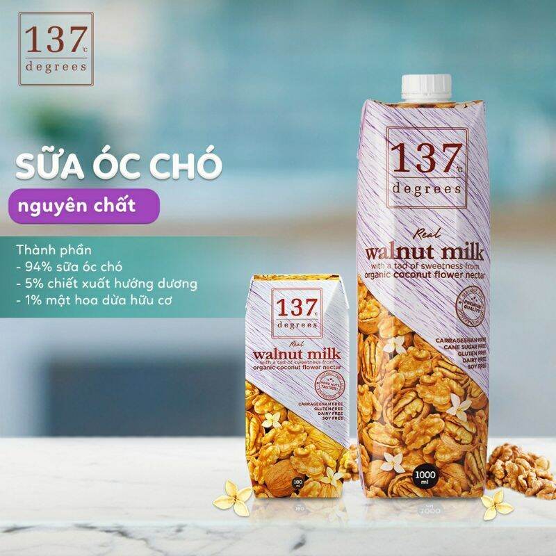 [HCM]Sữa hạt Óc chó Nguyên Chất 137 DEGREES 1000ml