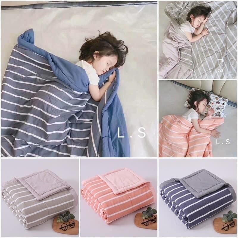 Chăn MUji kẻ sọc nhiều màu . Chăn hè