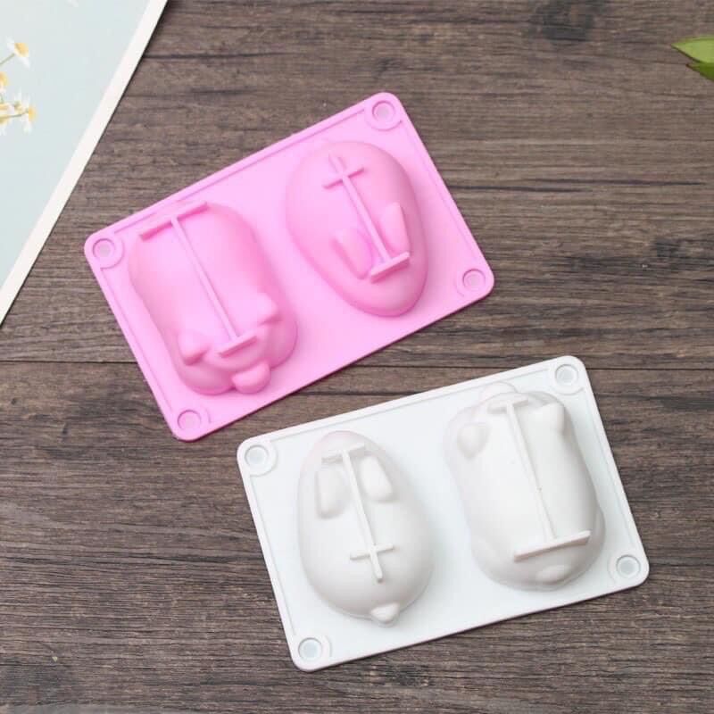 Khuôn silicon hình thỏ heo làm pudding/món phụ cho bé