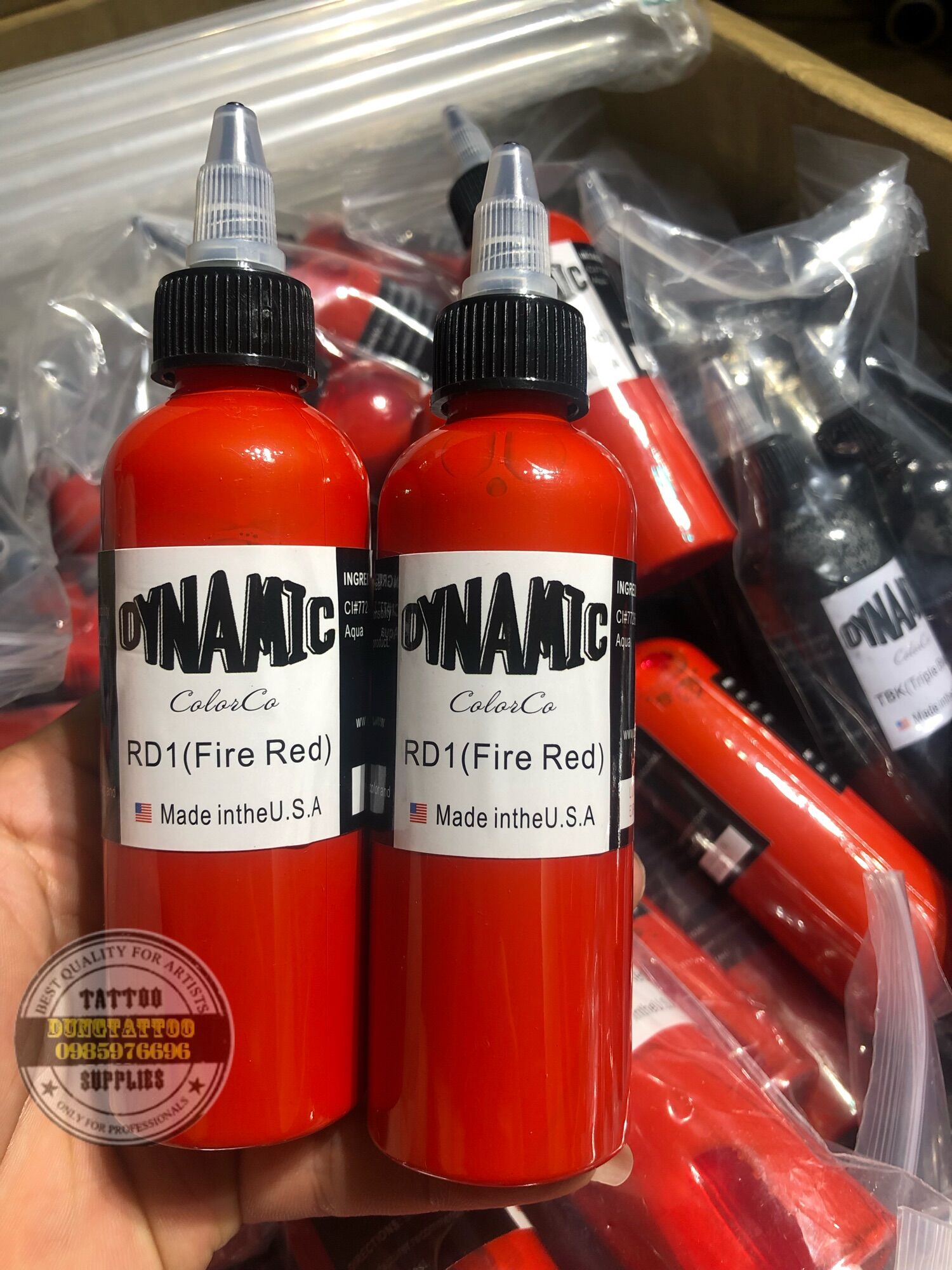 MỰC XĂM HÌNH DYNAMIC RD1 Fire RED 120ml Chính Hãng